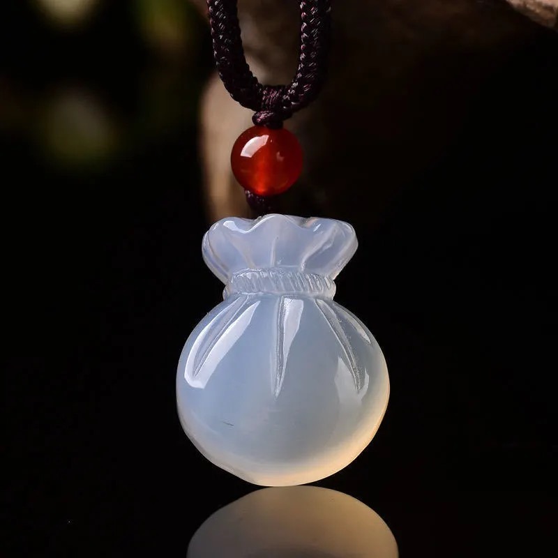 Women Fashion Jewellery - Natuurlijke Agaat Zegen Tas Hanger Ketting