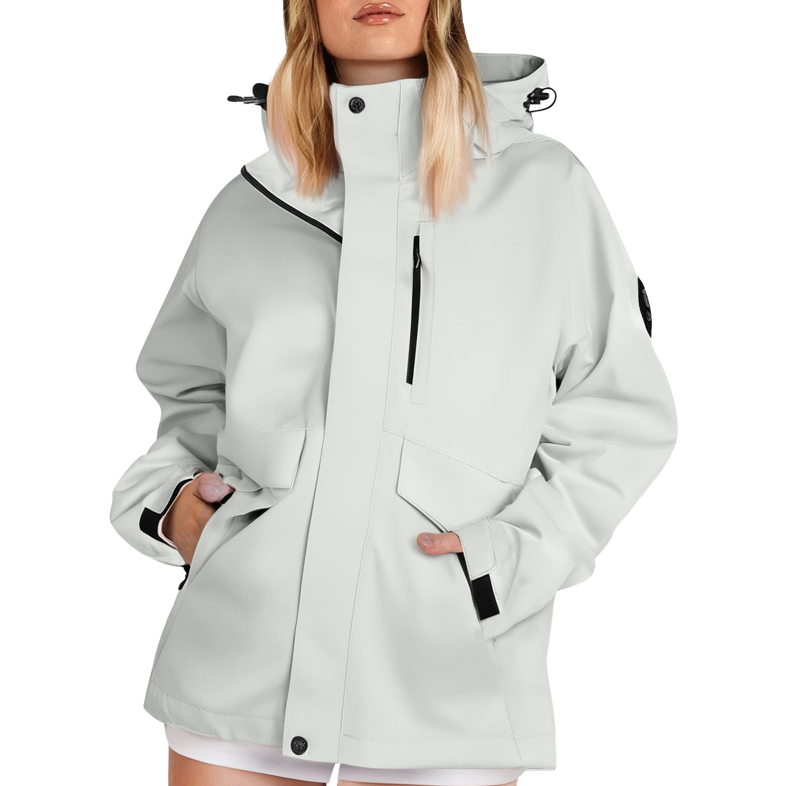 Women'S Fashion Rain Jacket - Lichtgewicht wandeljassen voor dames, effen kleur,