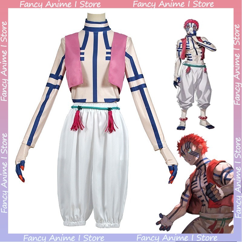 Women'S Fashion Vest Tops - Anime Akaza Cosplay Kostuum Knap Volwassen
