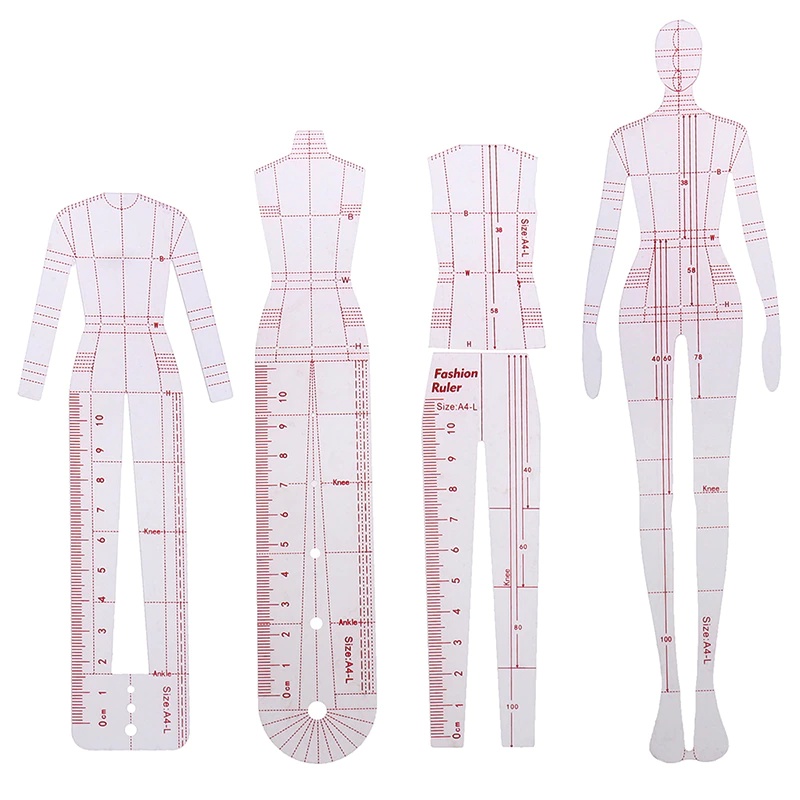 Women Fashion Figure Template - 1 set damesmode tekenliniaal figuurtekeningsjabloon voor