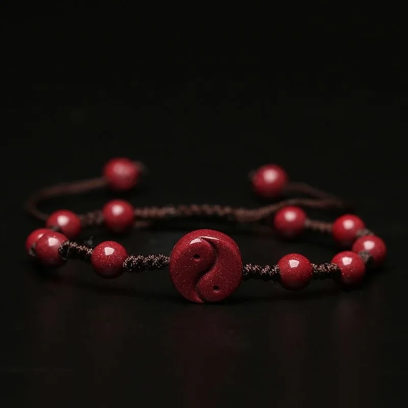 Women Fashion Jewellery - Aangepaste Natuurlijke Rode Cinnaber Yin Yang