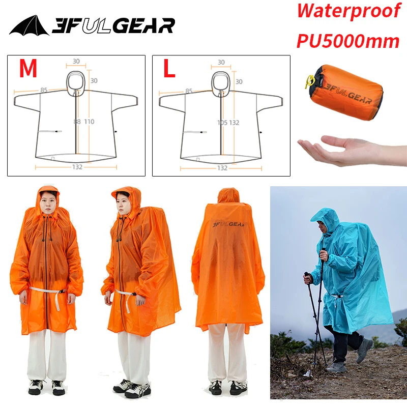 Women'S Fashion Rain Jacket - 3F UL GEAR Rits Regenjas 15D