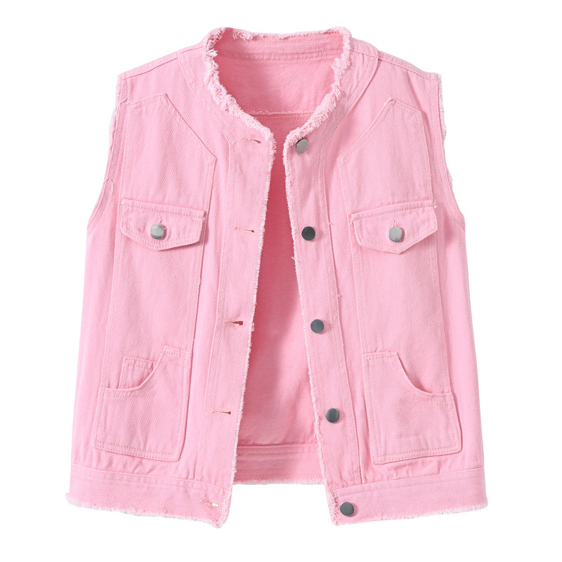 Women'S Fashion Vest Tops - Dames Slim Fit Mouwloos Denim Vest