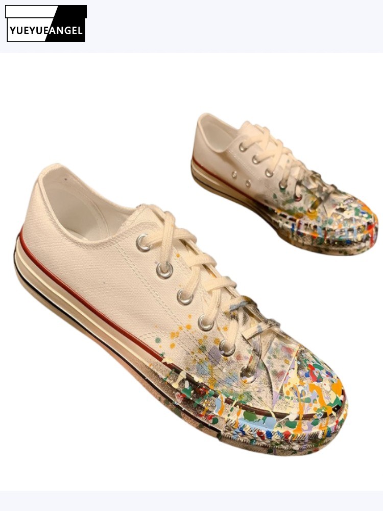 Women'S Fashion Footwear - Dames lente nieuwe veterschoenen met geschilderde
