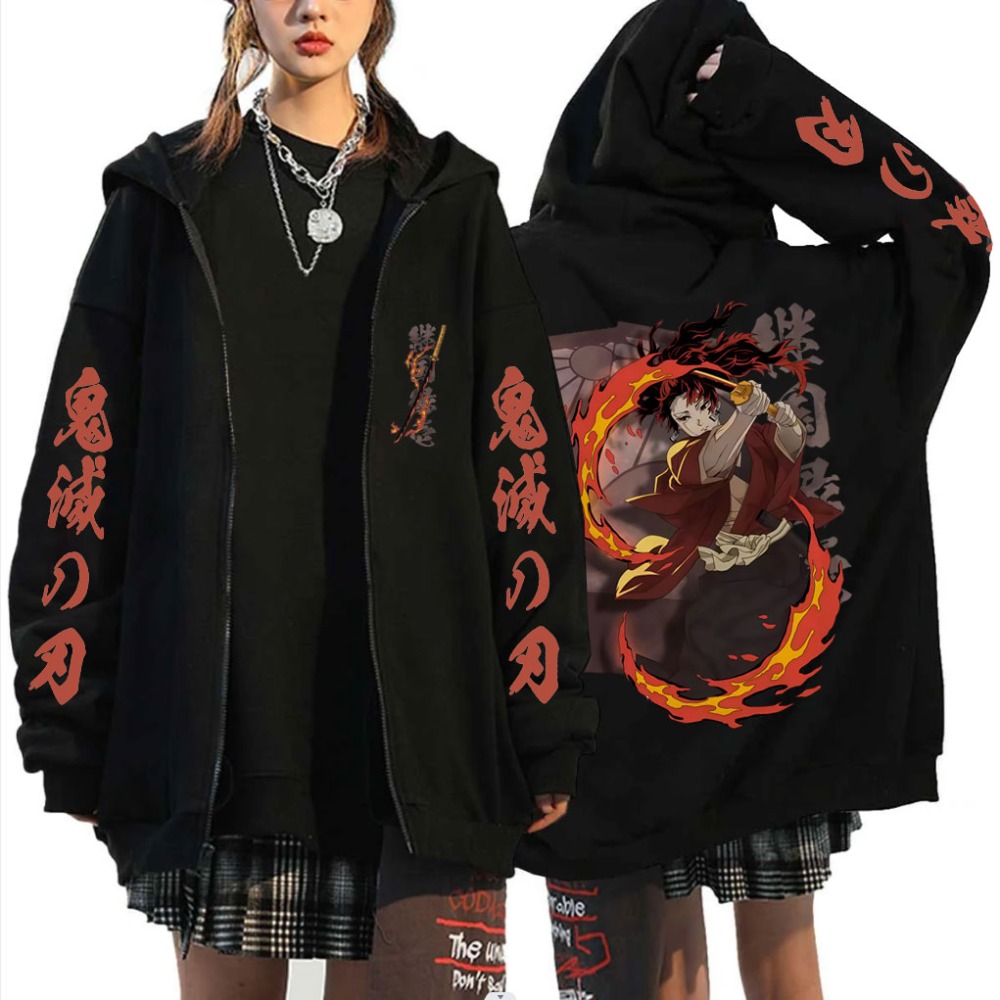 Women'S Fashion Zip Up Hoodies - Nieuwe Demon Slayer Tsugikuni Yoriichi Merch