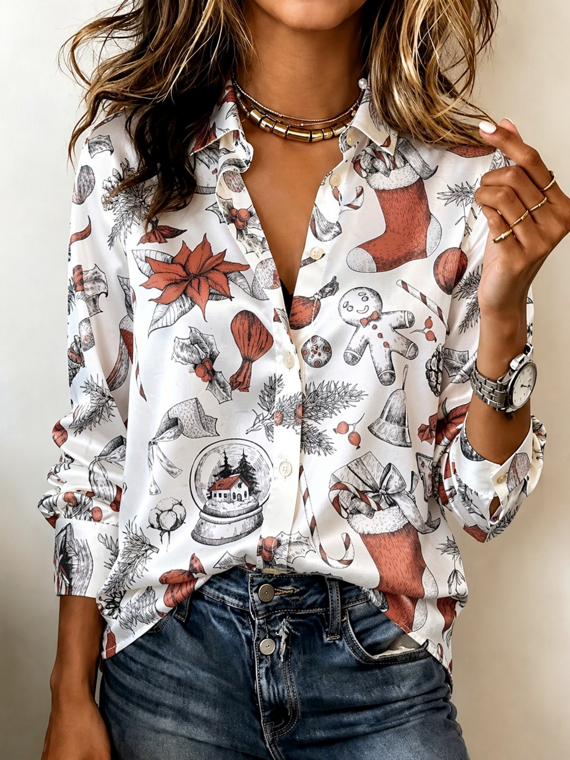 Zachte satijnen blouse met lan - Women Fashion Blouse recensie en prijs