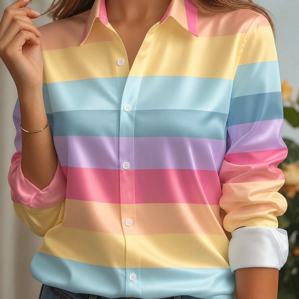 Dames satijnen overhemd met re - Women Fashion Blouse recensie en prijs