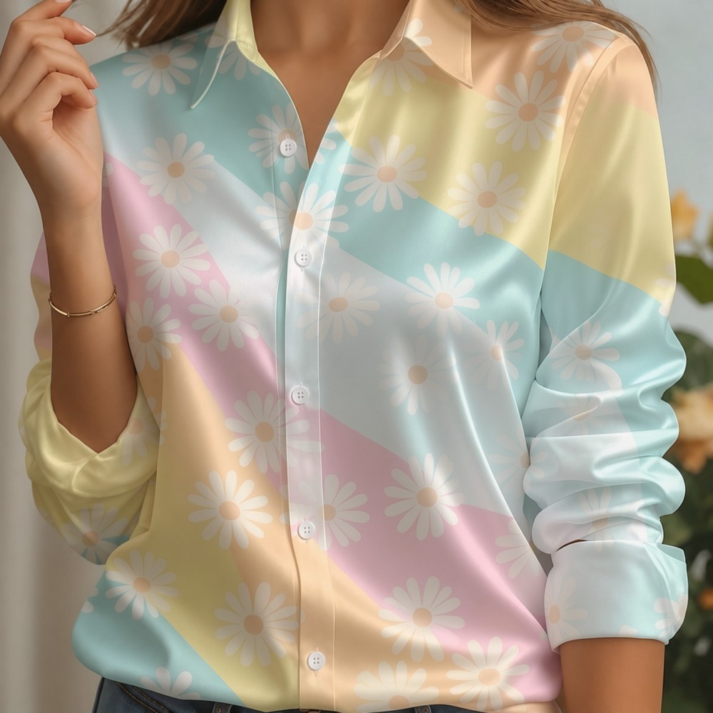 Dames satijnen overhemd met re - Women Fashion Blouse recensie en prijs