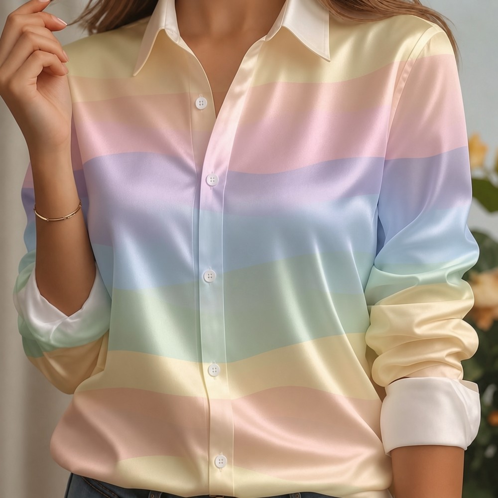 Dames satijnen overhemd met re - Women Fashion Blouse recensie en prijs