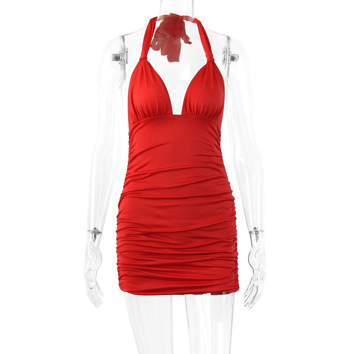 Zomerjurk voor dames, diep V-h - Ruched Dress Mini recensie en prijs