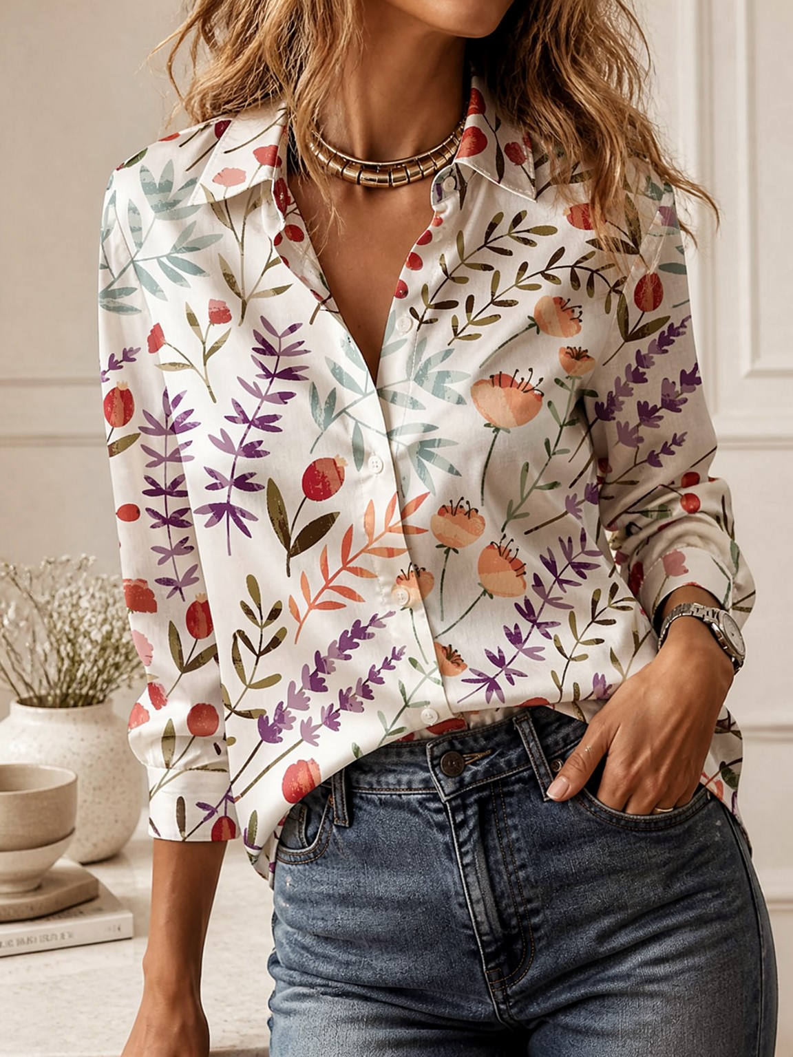 Casual all-match blouse met kr - Women Fashion Blouse recensie en prijs