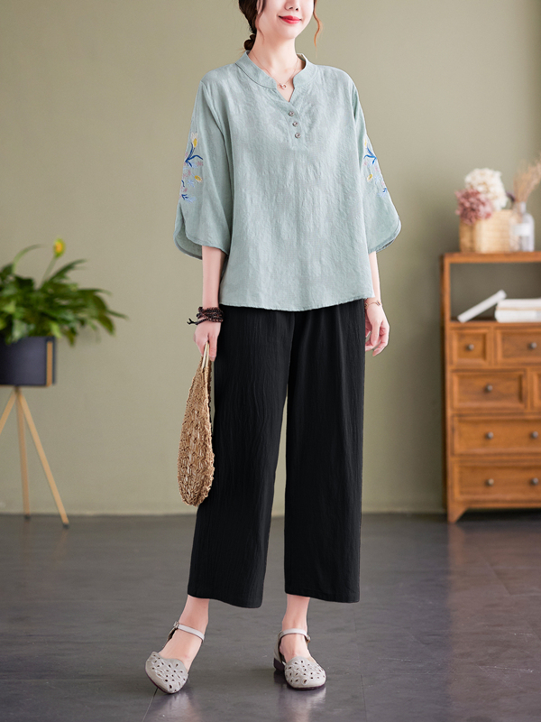 Elegant geborduurd katoenen li - Women Fashion Over The Years recensie en prijs