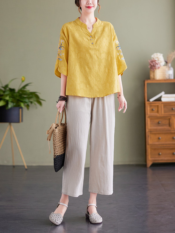 Elegant geborduurd katoenen li - Women Fashion Over The Years recensie en prijs