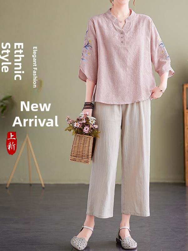 Elegant geborduurd katoenen li - Women Fashion Over The Years recensie en prijs