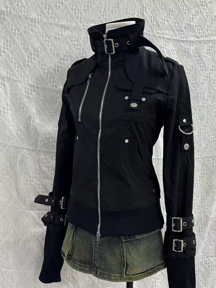 Y2K Gothic zwarte slanke hoodi - Women'S Fashion Zip Up Hoodies recensie en prijs
