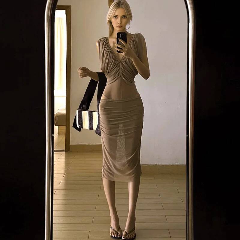 Franse chiffonjurk dames zomer - Ruched Dress Mini recensie en prijs