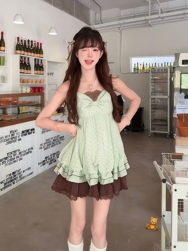 Coquette Sweet Korean Polka Do - Ruched Dress Mini recensie en prijs