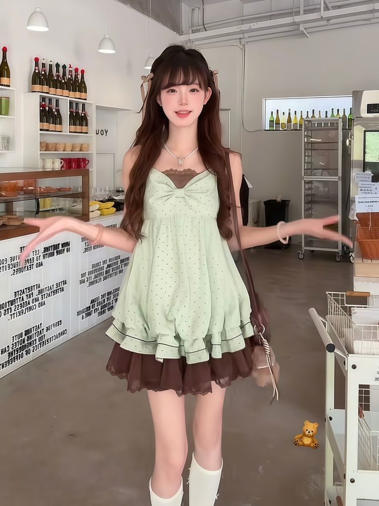 Coquette Sweet Korean Polka Do - Ruched Dress Mini recensie en prijs