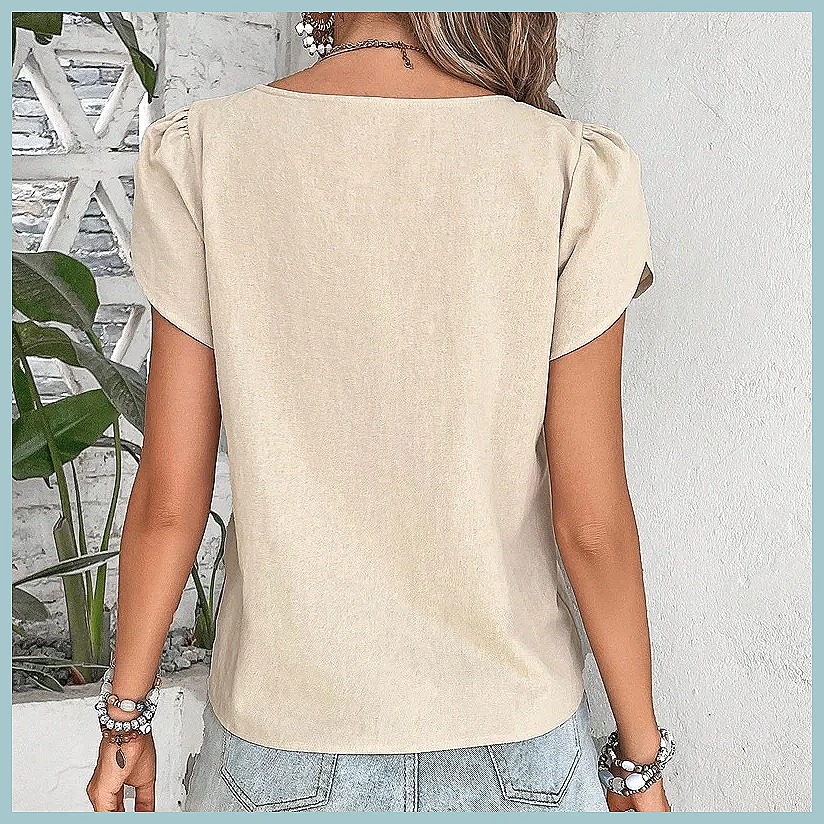 Zomerblouse 2024 in effen kleu - Women Fashion Blouse recensie en prijs